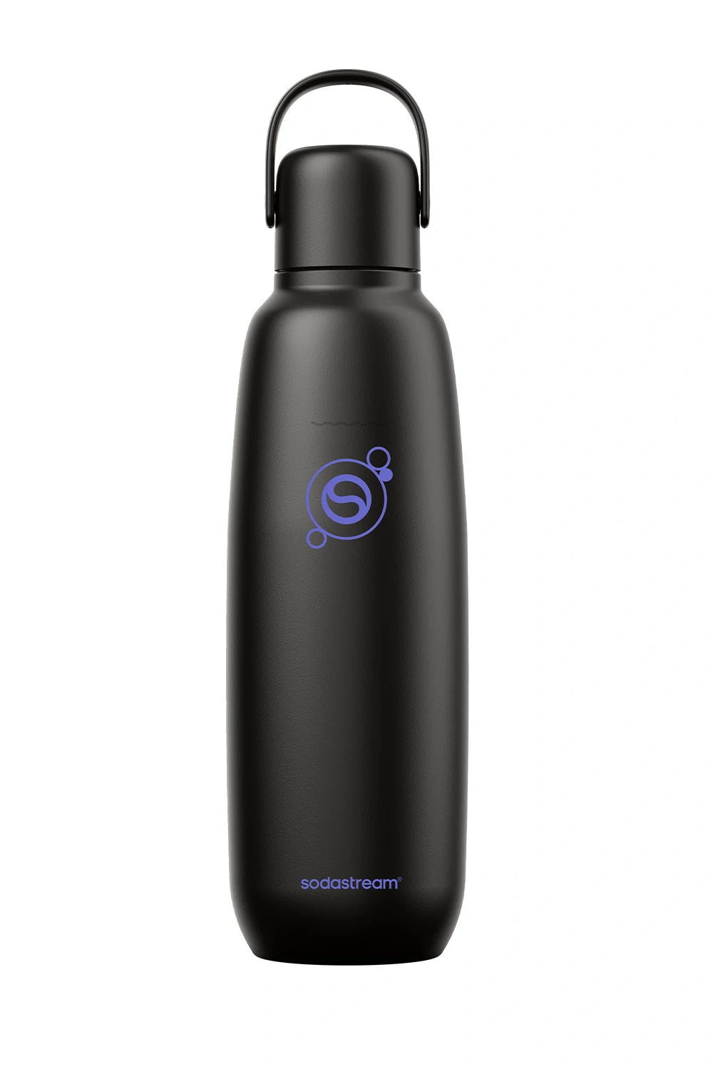 Sodastream Fizz & Go Black stainless steel carbonating bottle with carry handle