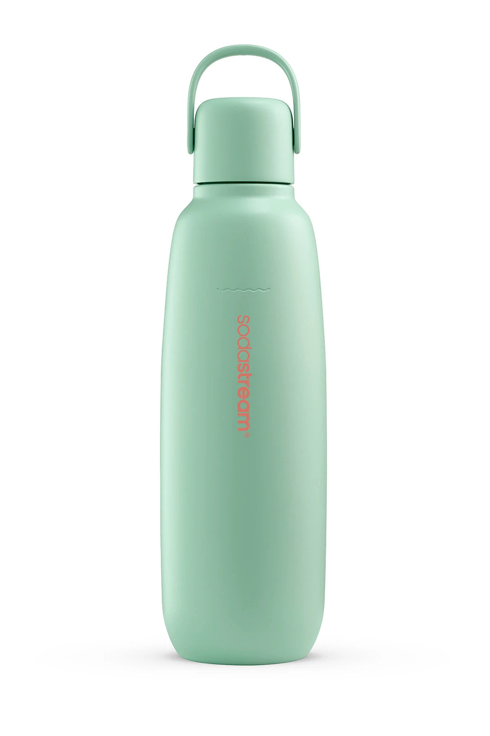 Sodastream Fizz & Go Mint stainless steel carbonating bottle with carry handle