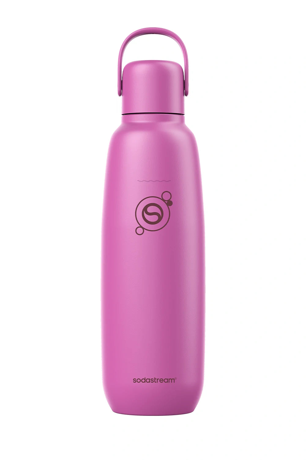 Sodastream Fizz & Go Guava (pink) stainless steel carbonating bottle with carry handle