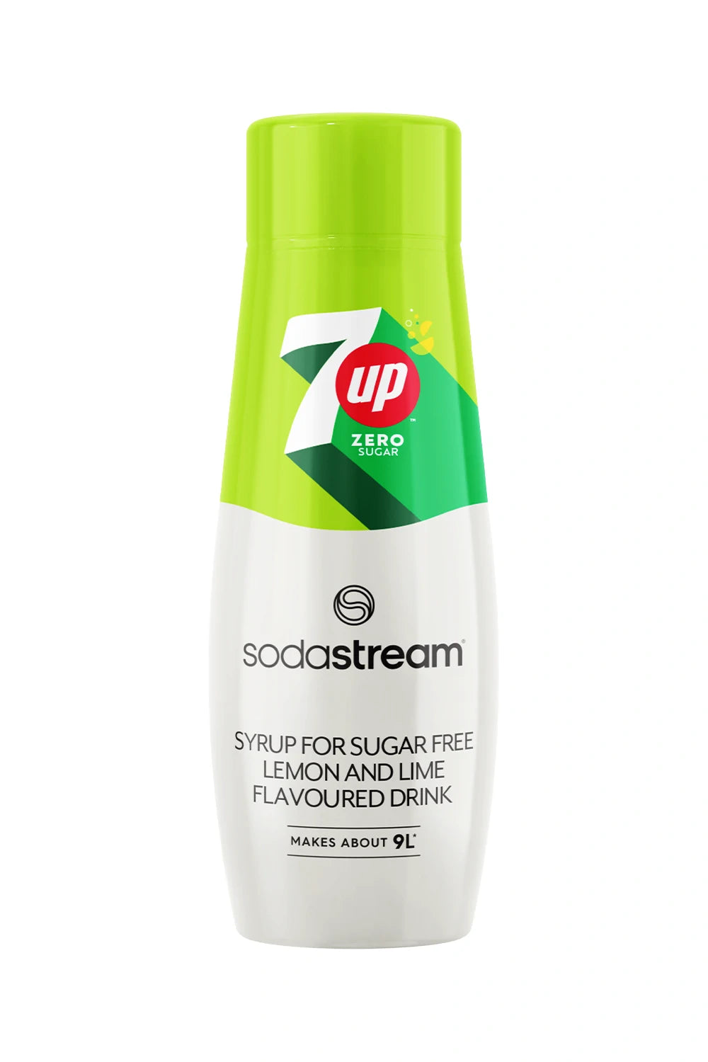 Sodastream 7UP Zero Sugar lemon and lime syrup, 440 ml bottle