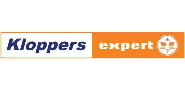 Kloppers expert logo with orange and white background